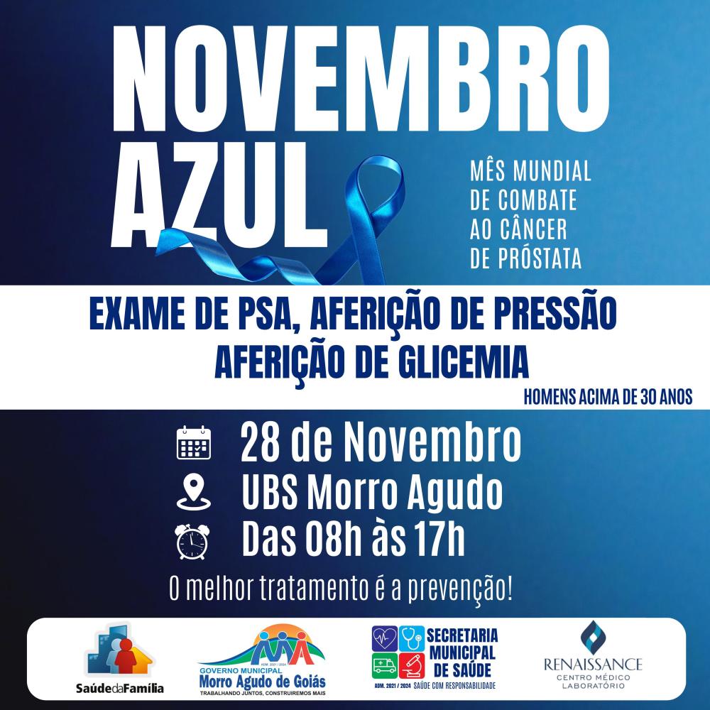 Prefeitura de Morro Agudo promoverá evento de saúde no Novembro Azul